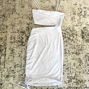 PrettyLittleThing white cut out dress